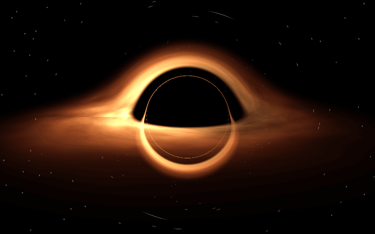 A gravitationally lensed accretion disc, raymarched in a fragment shader